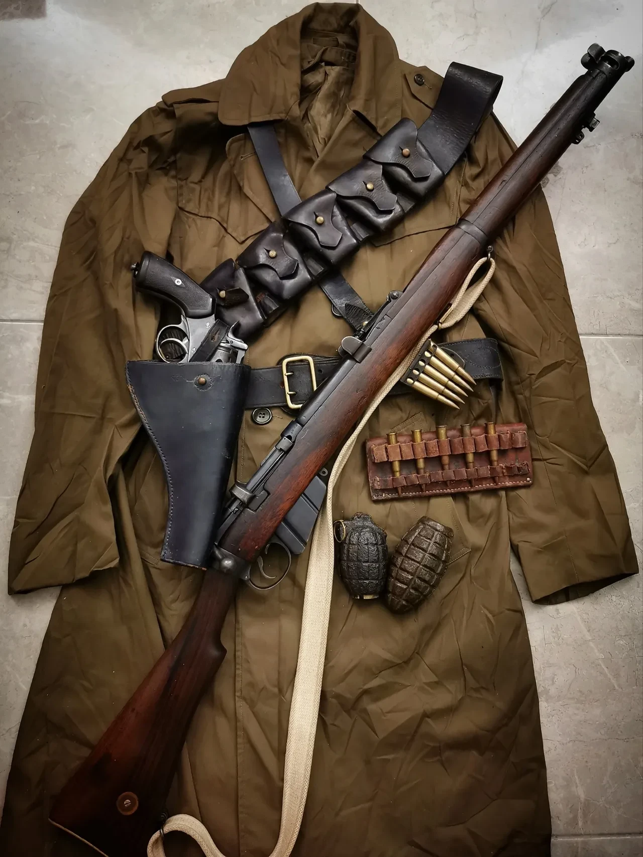 Vintage military artefacts still life
