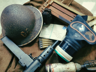 Antique revolver with ammunition